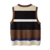 Women's Striped Single-Breasted Round Neck Vest