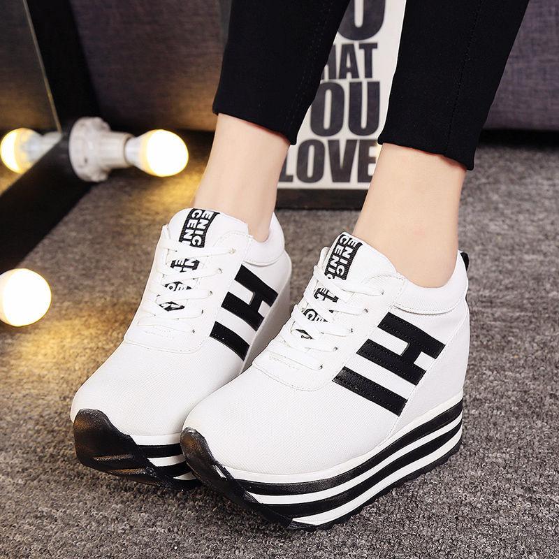 Fashion New Women's Shoes 2025 Spring and Autumn Fashion Thick Soled Sports Single Shoes, Casual Versatile High Top Canvas Shoes