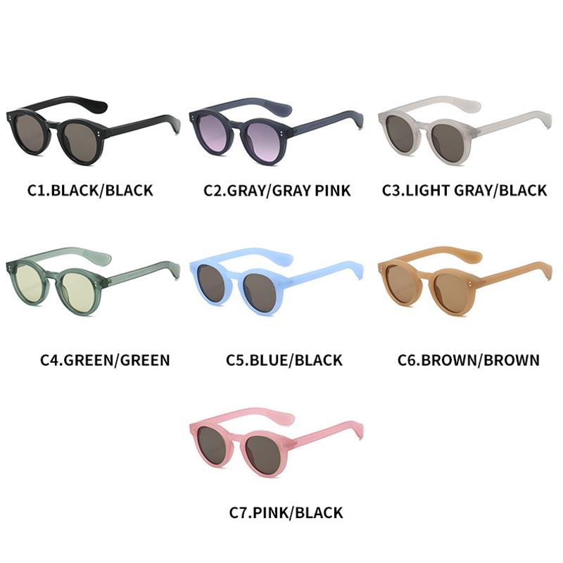 Comfortable Durable High Quality Timeless Retro Edgy Punk Trendy Riveted Round Shaped Female For Both Male Sun Glasses