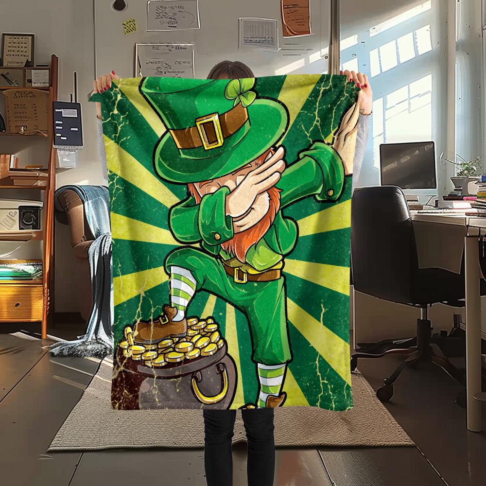 St. St. Patrick's Day Flanelldecke mit Aufdruck, Hohe Qualität, Bequem für alle Jahreszeiten, Heimdekoration, Wärme und Komfort