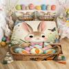Easter Bedding Pillowcase Quilt Cover 3-Piece Set Rabbit,Egg Pattern,Easter Home Decoration