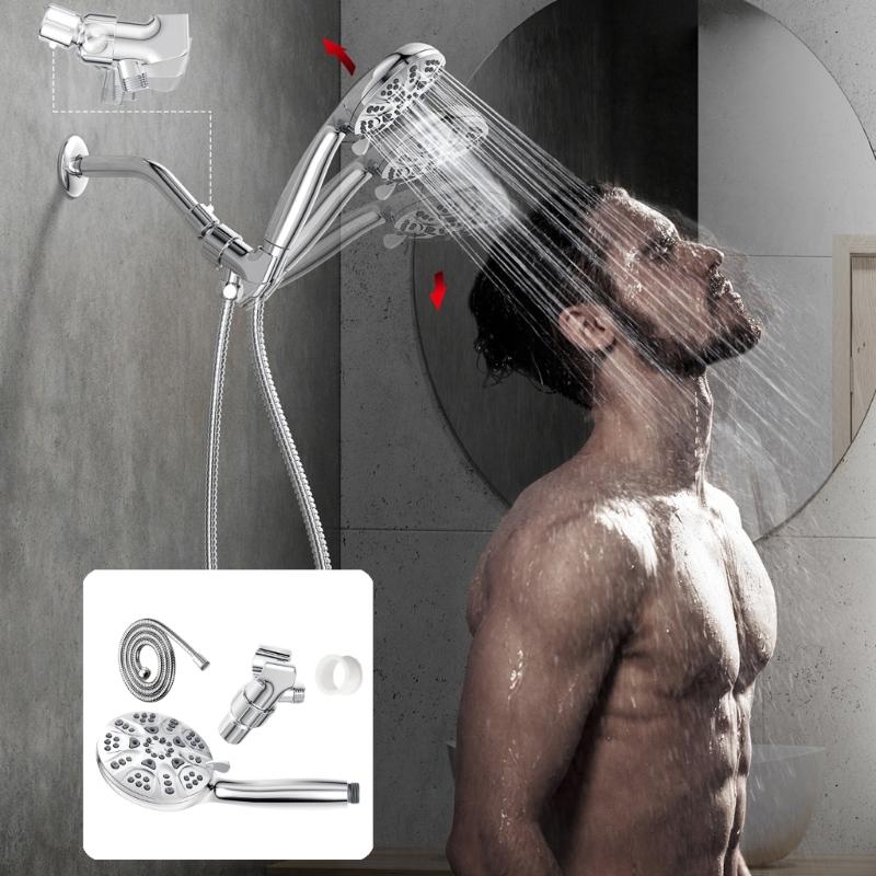 6 Function Shower Head With Electroplated Finish For Modern Bathroom ABS Handheld Shower Sprayer
