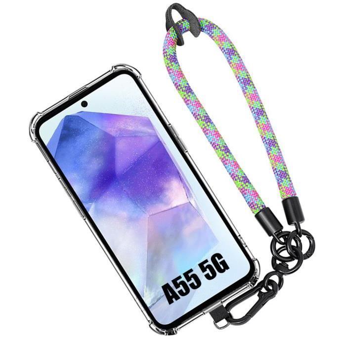 Coque - PROSHOP - pour Samsung Galaxy A55 5G - Protection TPU - Bracelet Amovible Multicolore - Souple