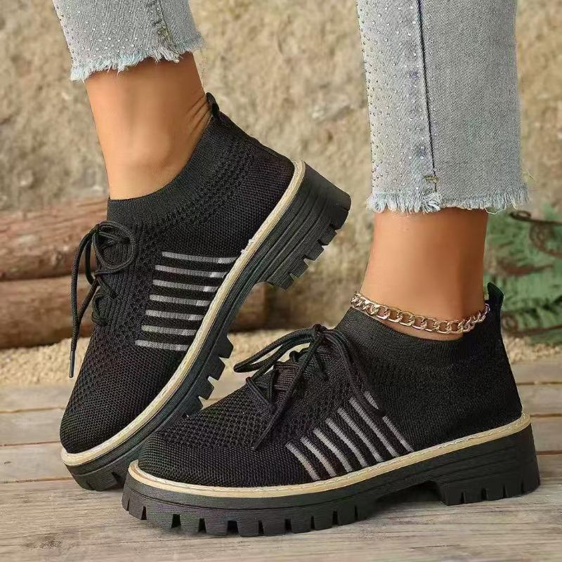 Scarpe Sportive Casual da Donna, Taglia Grande, Traspiranti, in Flyknit, Suola Morbida, Suola Spessa.