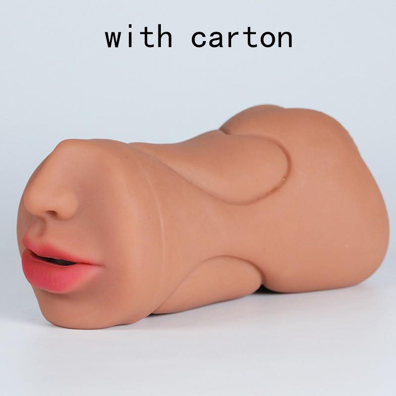 3 In 1 Realistic Male Masturbator with Vagina Anal Mouth Simulation Deep Throat Sex Toys for Men Women Vaginal Oral Masturbator