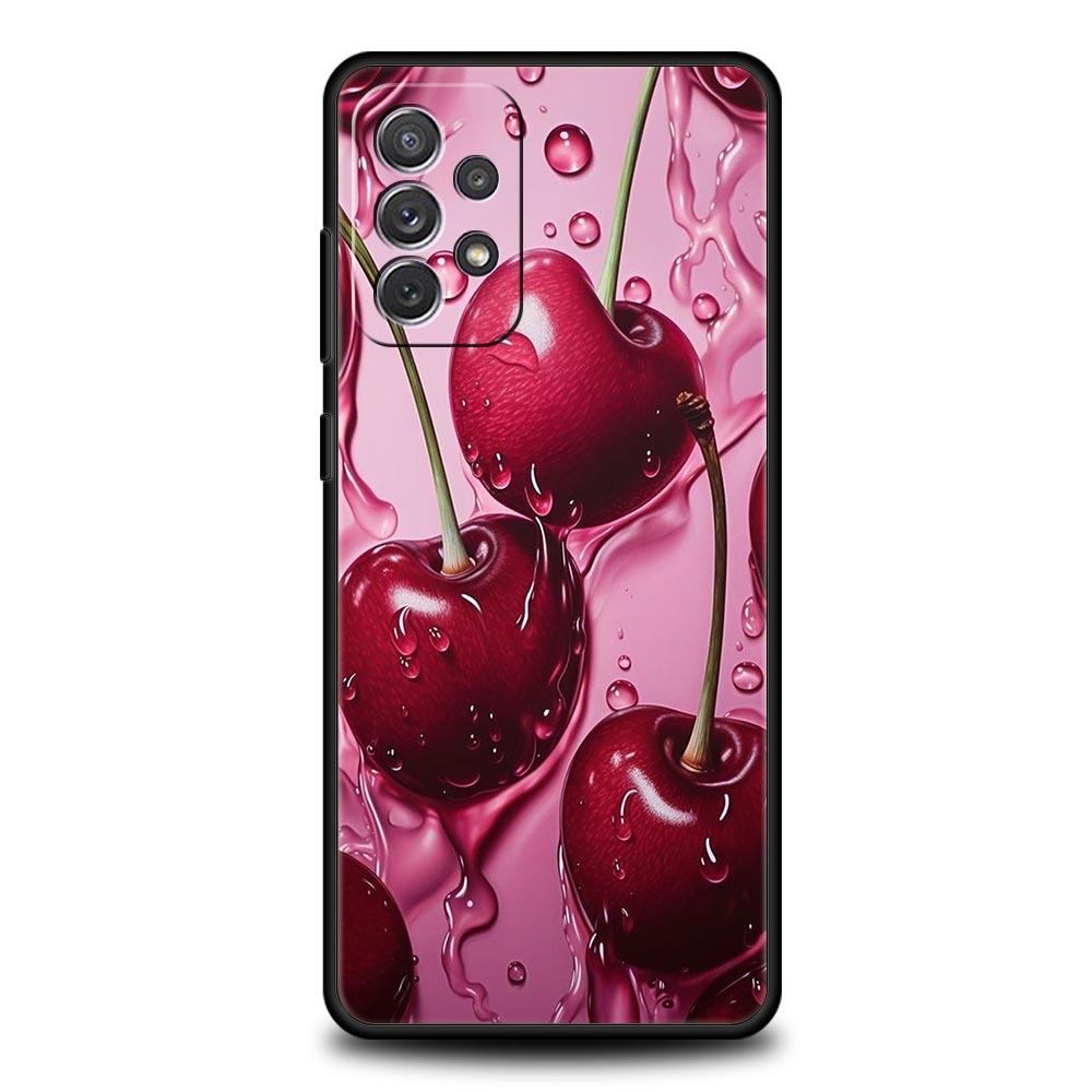 Kirschen Kirschfrucht Handyhülle Für Samsung Galaxy A17 A07 A55 A35 A25 A15 A05 A33 5G A31 A23 A21s A13 A41 A73 A53 A51 A71Abdeckung