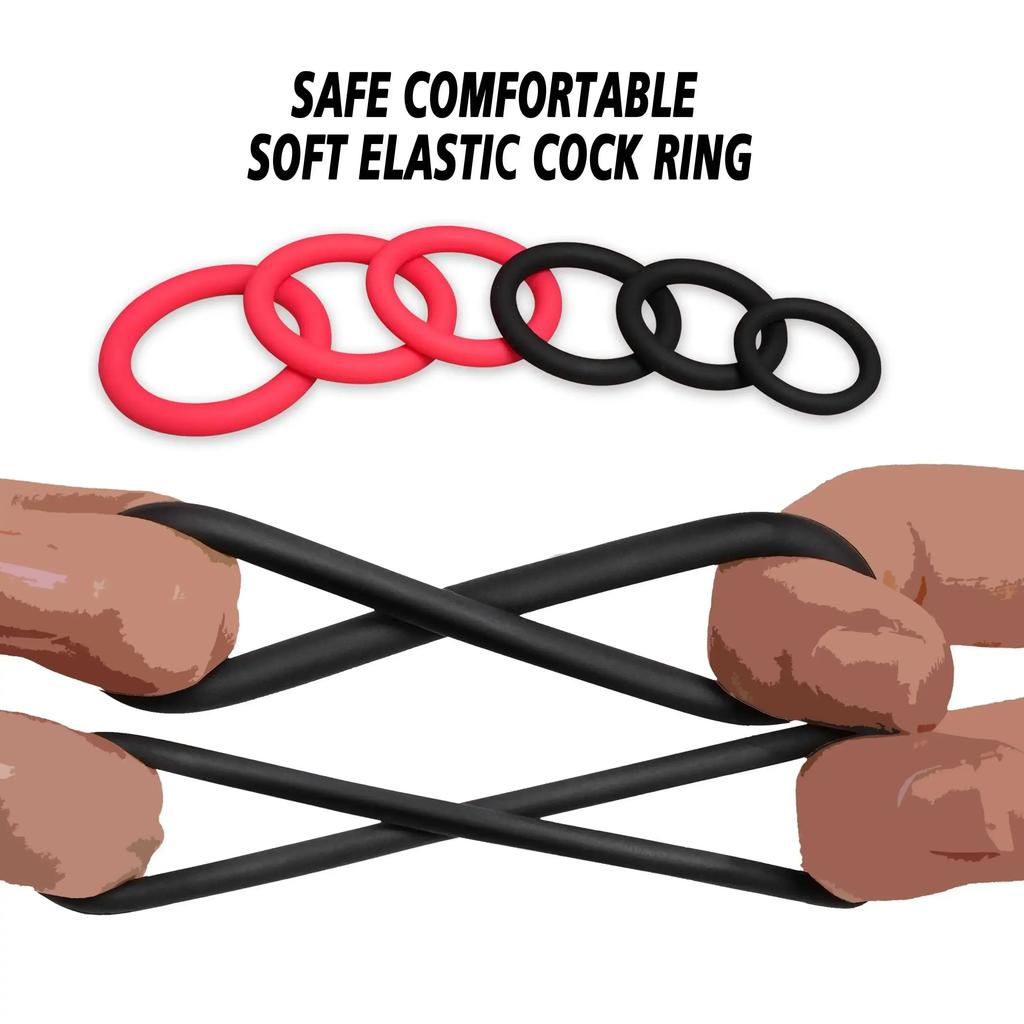 Soft Silicone Penis Cock Ring Delay Ejaculation Ball Scrotum Stretcher Adjustable Semen Sleeve Rings SM Bondage Sex Toy for Men