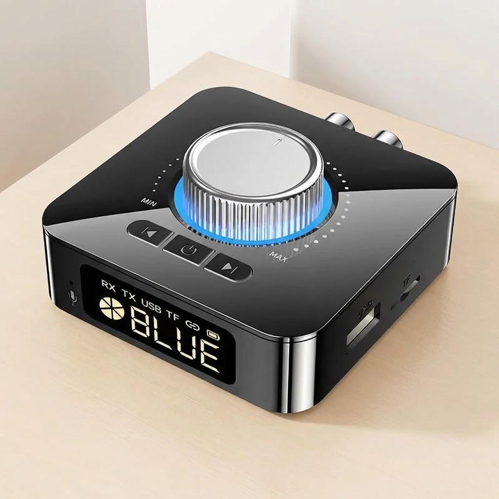 

Bluetooth 5.0 2in1 Wireless Audio Receiver Transmitter Digital Display AUX Adapter Converter Portable Audio Device чорний