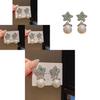 Sternförmige Zirkonia-Perlenohrringe für Damen Modeschmuck mit Stahlsteckern