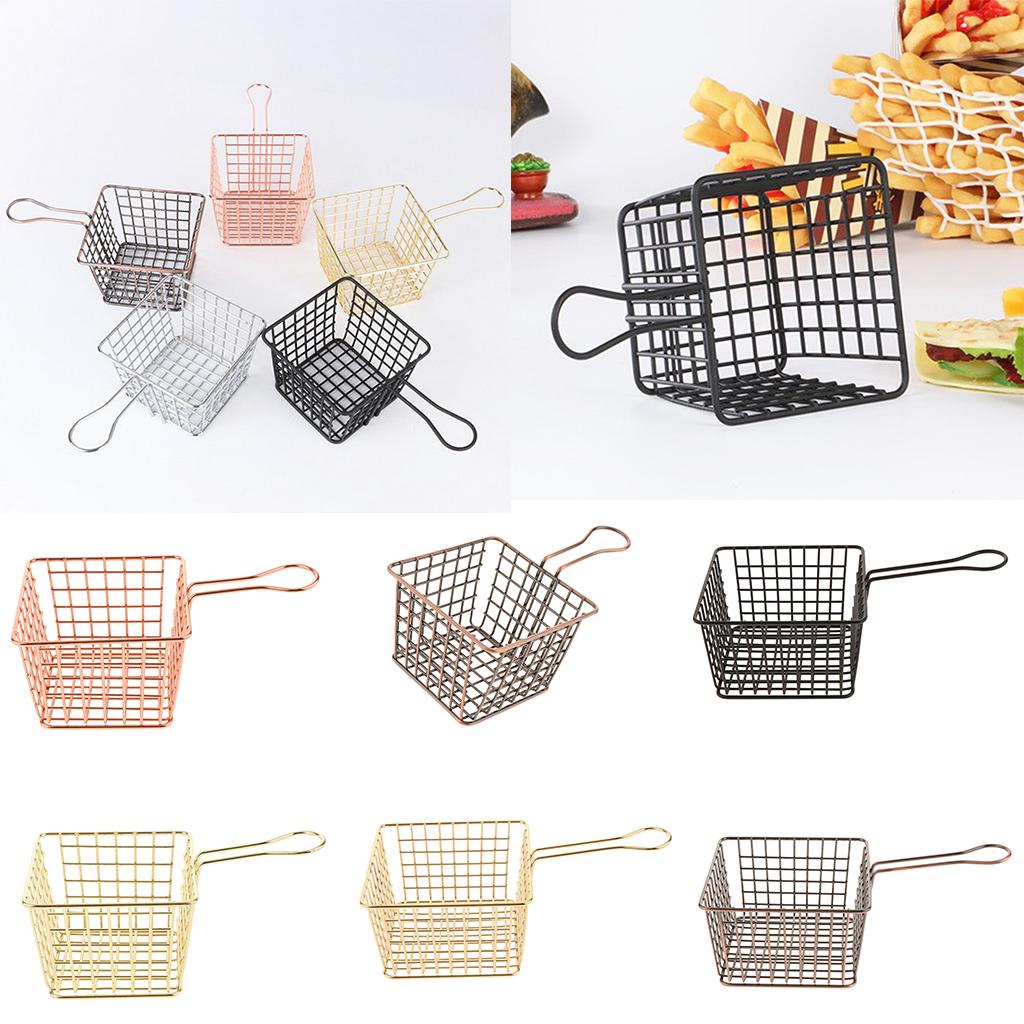 Iron Mesh Colander Strainer Sifter Fry Basket Vegetable