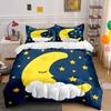 Sleeping Moon and Stars Bedding Bedding Duvet Cover Set Duvet Cover Pillowcases (1 * Duvet Cover 2 * Pillowcases, without duvet insert)