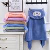Children's Hooded Coral Fleece Bath Towel - Soft, Absorbent, Cartoon Design