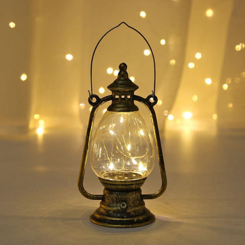 Retro Led Oil Lamp Lantern Multifunctional Electronic Candle Light Creative Hanging Ornaments