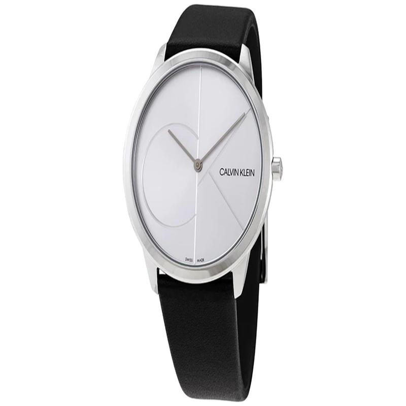 CALVIN KLEIN watch quartz movement leather strap 40mm silver dial men s watch 30m waterproof casual K3M211CY