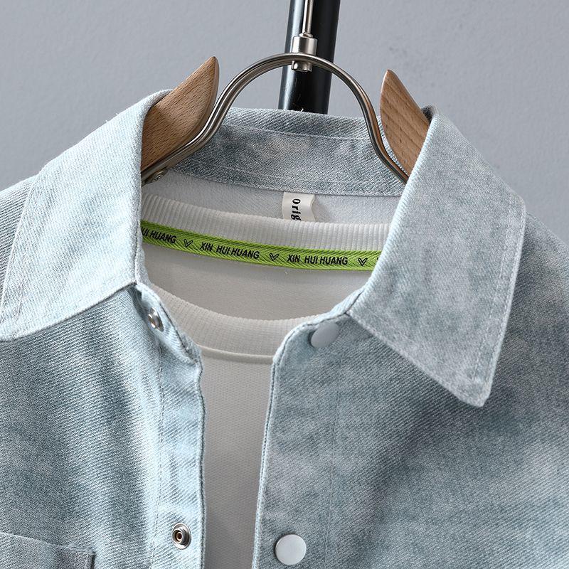 Men's Gradient Denim Jacket - Stylish Spring/Autumn College Style
