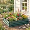 Square Raised Garden Bed Box With Weatherized Steel Frame For Vegetables Flowers And Herbs 120 X 120 X 30cm Green