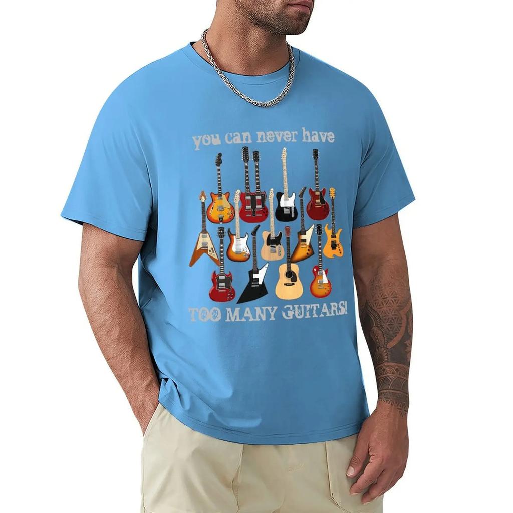 2024 Μόδα T-Shirts Αστεία Ηλεκτρική Κιθάρα Μουσικό Στυλ Κοντομάνικα Καθημερινά Ανδρικά Μόδα Λαιμόκοψη O 100% Βαμβακερά T-Shirts Μπλουζάκι Τοπ