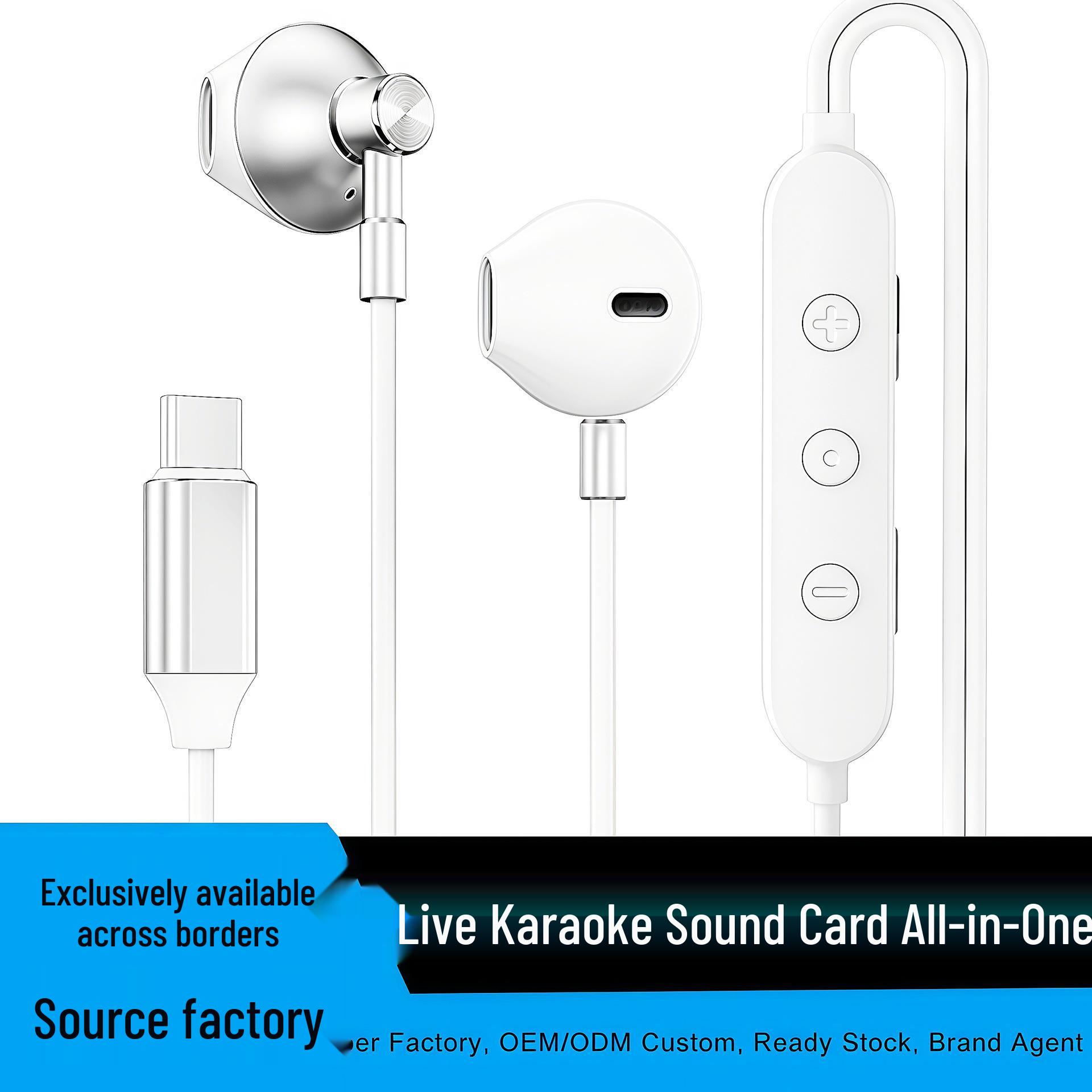 

Type-C Bluetooth Karaoke Headset with Sound Card & Wired Control for Gaming & Streaming