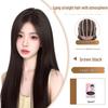 Women's Long Black Hime Cut Seamless Wig - Realistic Full Coverage, Age-Defying Straight Hair