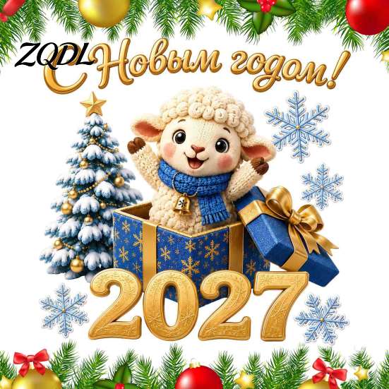 Removable Holiday Window Decor Russian New Year Sheep Cling 2027, PVC Static Sticker with Easy to Clean Glass Appliques Tree and Snowflake Patterns,