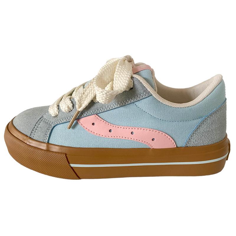 

B-9282 new popular latex insole thick baseplate shoes women s shoes canvas shoes 2024 new Hong Kong style retro niche 40