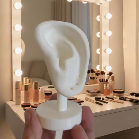 DYS Human Ear Earrings Holder, 3D Printed Earring Stand, Shape Jewelry Hanger Display Stand for Dresser Countertop