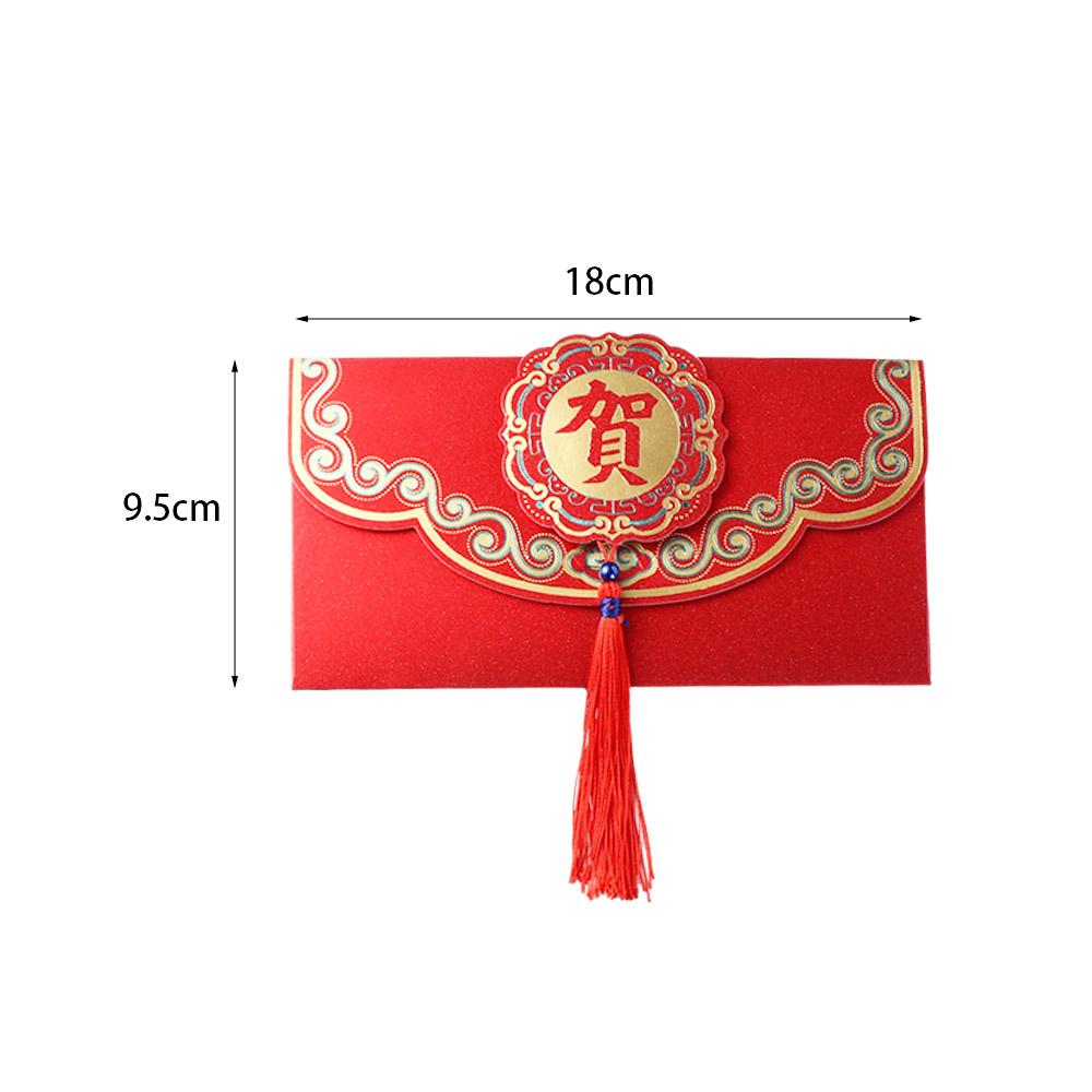 2pcs Chinese Style Luck Money Envelopes Red Red Pocket Good Luck Lucky Money Pocket  Weeding
