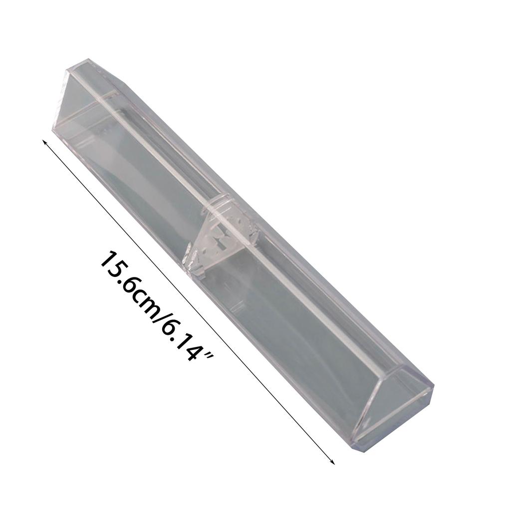 10 Pieces Clear Pen Boxes Triangular Single Pen Case Pen Storage Container Gift