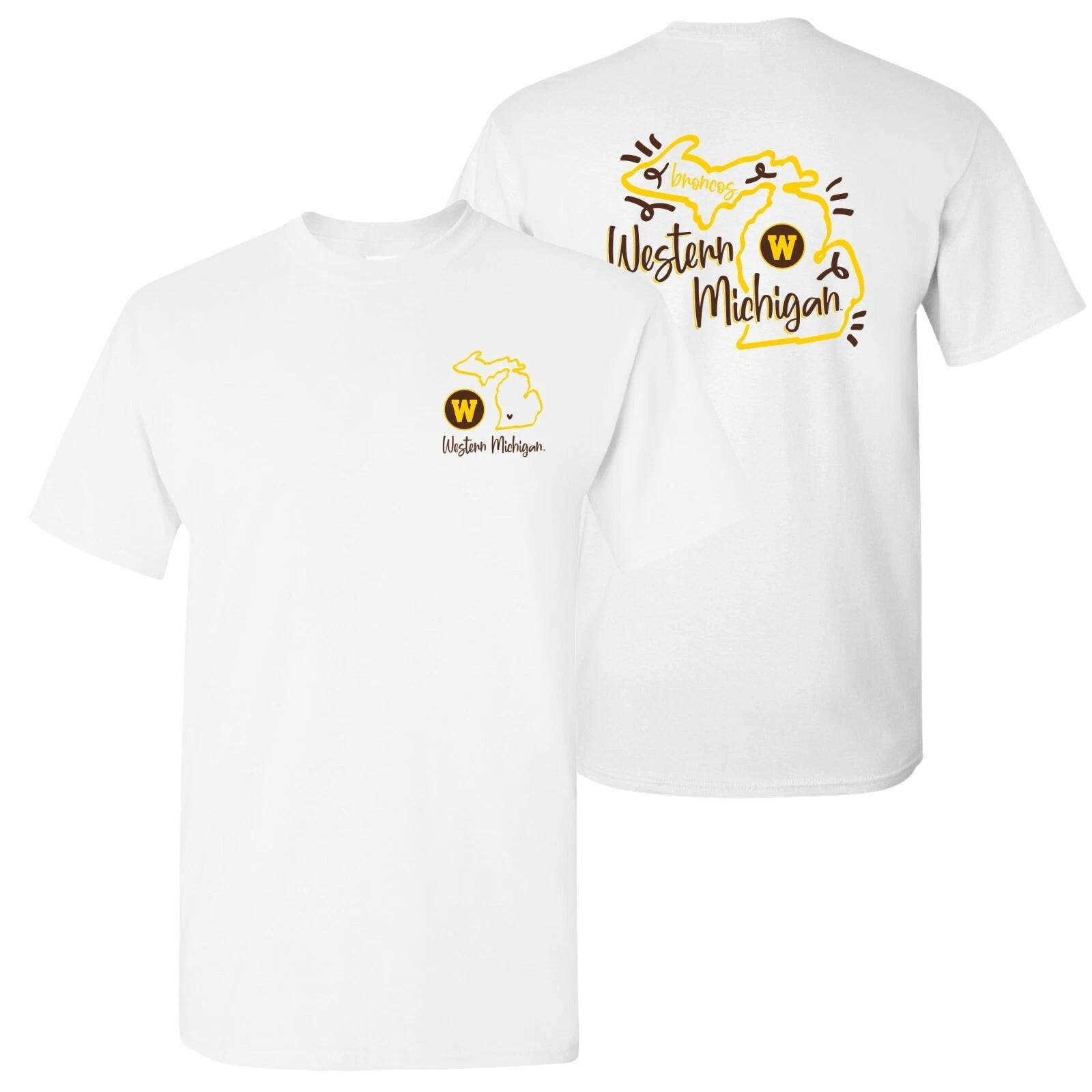 Western Michigan Broncos Playful Sketch T Shirt - White 3XL