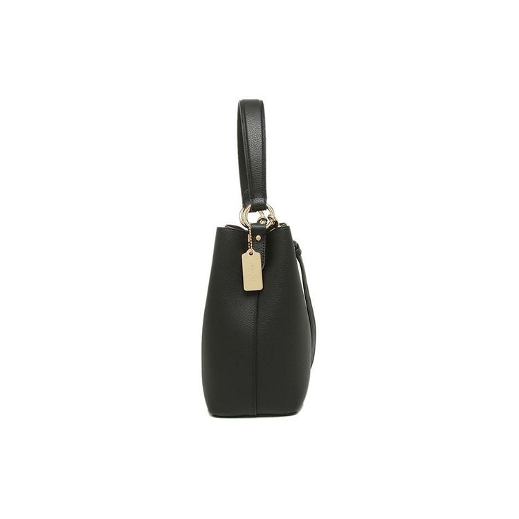 Coach Città 21 Classica Borsa a Secchiello in Pelle Monocolore Chiusura a Bottone Automatico Borse da Donna Nero 1011-IMLON