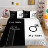 Cat Side My Side Duvet Cover Sets, Cartoon Bedding Sets With Zipper Closure Comforter Cover For Adults Teenager With Pillowcases