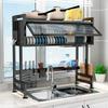 Kitchen Shelf Bowl Rack Sink Draining Rack Dish Rack Cupboard with Door Sink Storage Kitchen StorageRack Dust Adjustable Height