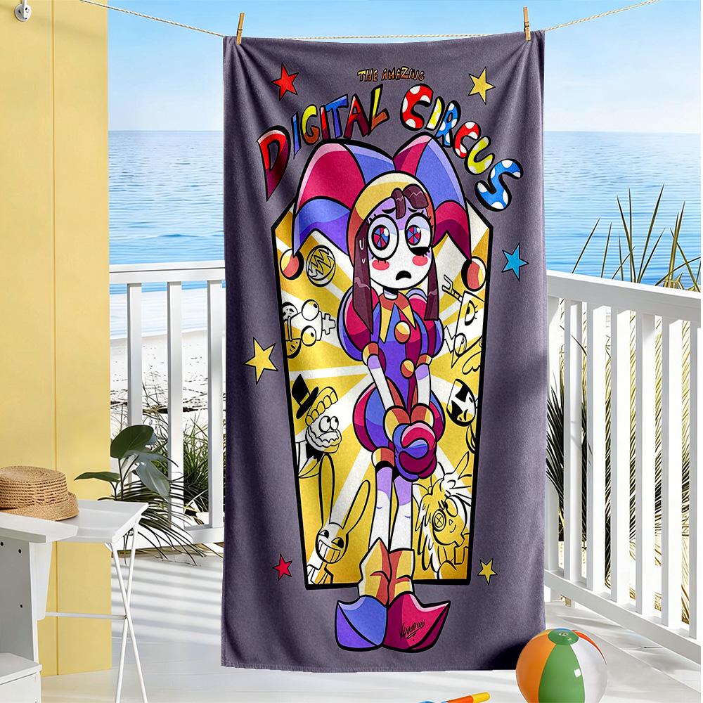 Digital Circus Beach Towel Soft Durable Quick-Dry Comfortable Lightweight Suitable for Swimming, Gym, Camping, Yoga Vacation