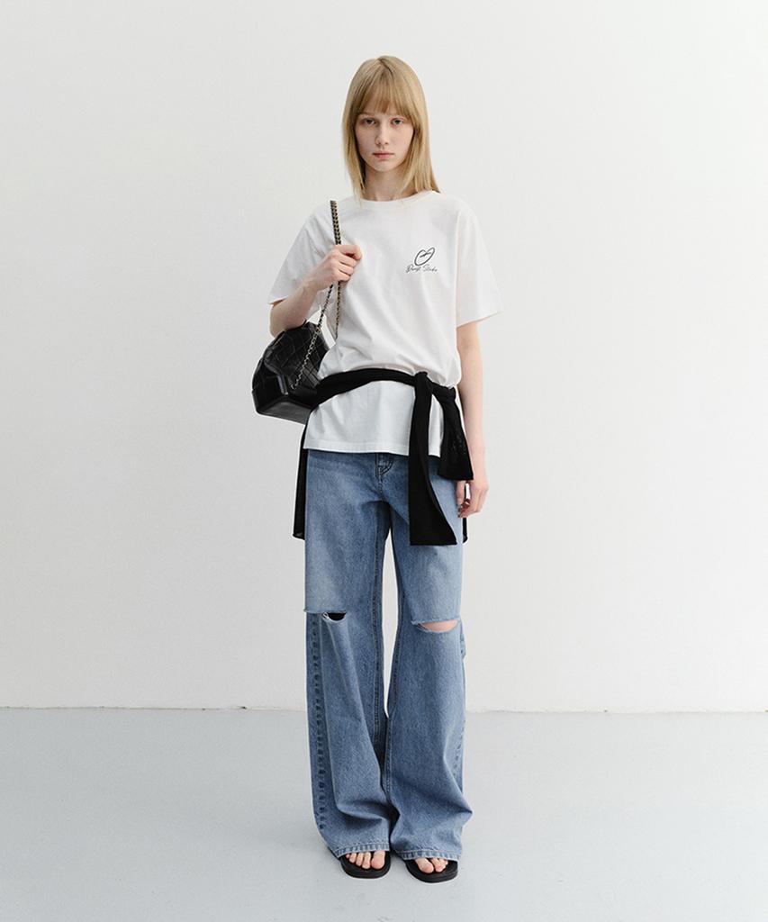 Deonseuteu Damaged Wide Jeans_Udpa6B233_Classic Blue