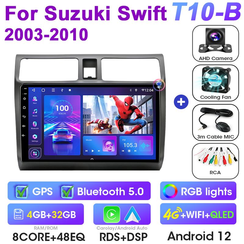 2 Din Android 12 Autoradio Für Suzuki Swift 2003 - 2010 Multimedia Video Player Navigation GPS 2din 4G Carplay Stereo Kopf Einheit