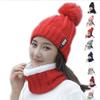 Women Braided Hat Kit Girl Warm Cap Scarf Set Crochet Skull Supplies Granny Winter Accessory