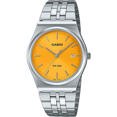 Watch White Men's - MTP-B145D-7BVDF Dial, Silver/Yellow. Vintage.