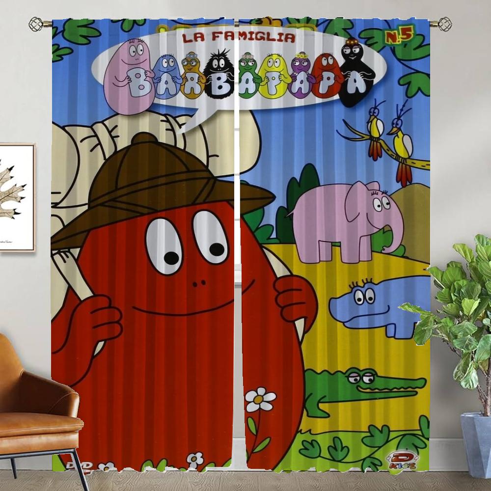 

Les Barbapapas Разделительные кухонные шторы для камеры Хэллоуин украшения домашнего интерьера шторы 2 шт. оконные шторы абажуры W50xH70cmx2pcs-CL