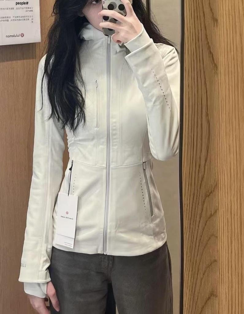 Lulu Original Women's Windproof Softshell Hooded Jacket for Yoga - Breathable Autumn/Winter Coat