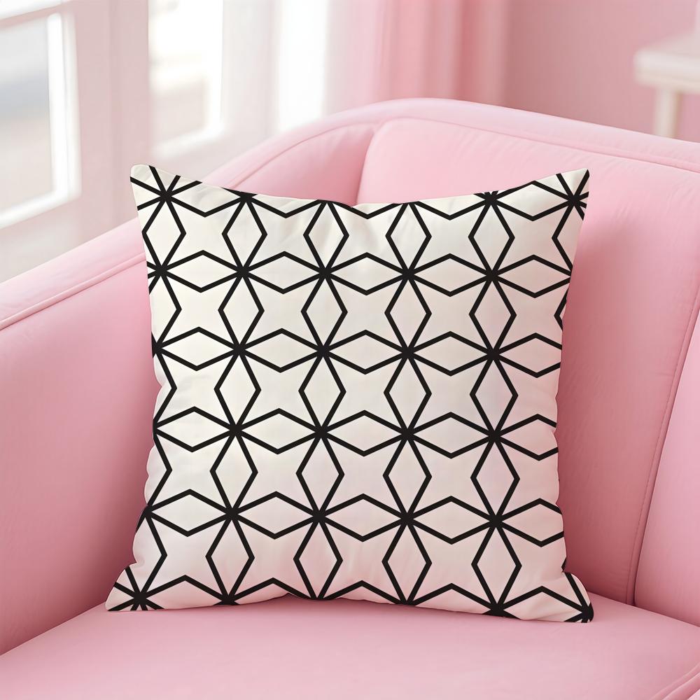 Businessstyle Geometric Minimalist Pattern Cushion Cover Pillow Case Soft Skin Friendly Fabric  Concealed Zipper