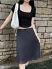 Korea Chic Spring French Retro Skirt Women High Waist Plaid Mid-Length Skirt Female Casual Vintage Designer Y2k Skirt 2024 New