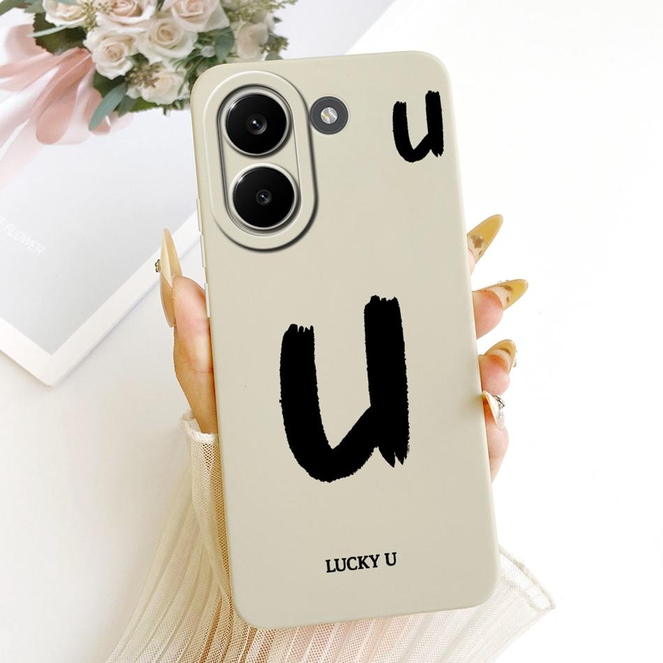 For Xiaomi Poco X8 Pro / X8 Pro Max Lucky Initial Letter Phone Case For Poco X8Pro X 8 Pro Max 5G Soft Silicone Cases Bumpers