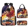 ONE PIECE one piece zaino scolastico zaino Luffy Studenti della scuola primaria e secondaria Zaino di grande capacità Borsa per il pranzo per bambini