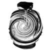 Unisex Oversized Hoodie With Black White Abstract Spiral 3D Digital Print Loose Fit Casual Wear