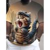 3D Printed New Plus Size Men's Fun Cat Pattern Short Sleeve T-Shirt Creative Design Crew Neck Summer Outdoor Activities Tshirts