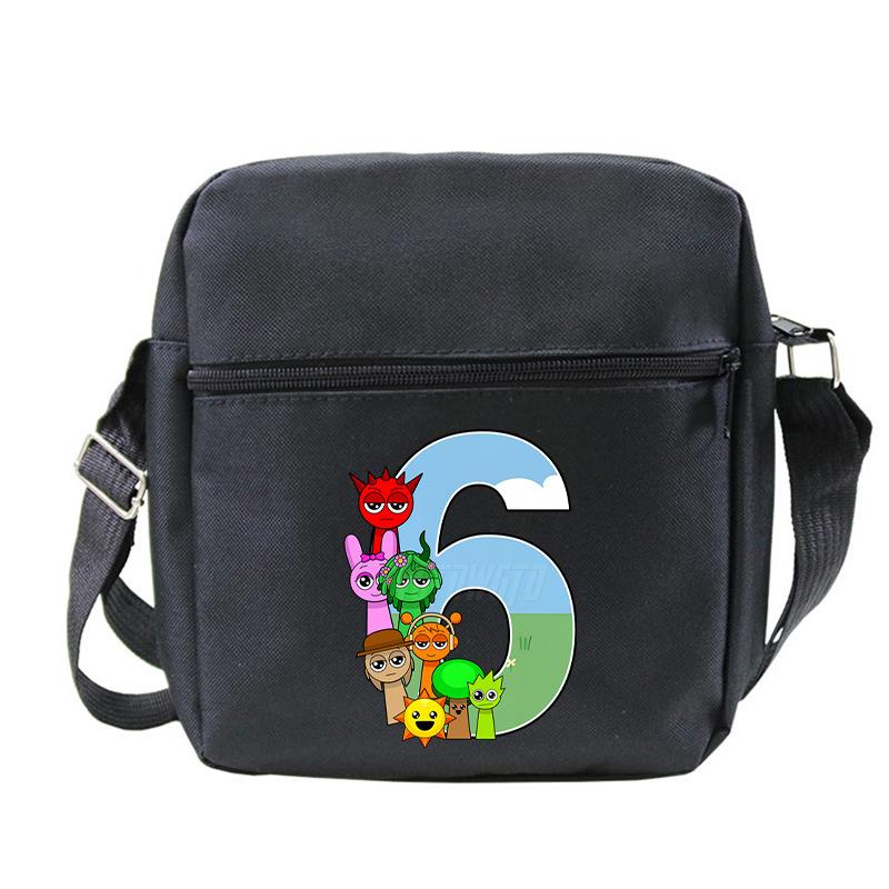 Fashion Children'S Shoulder Bag 26 Letters Personalized Printing Rhythm Box Black Messenger Bag Stationery Bag