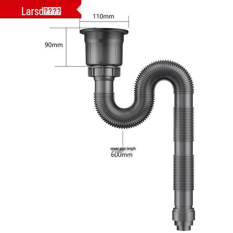 Larsd Kitchen Single Sink Drain Pipe Kit