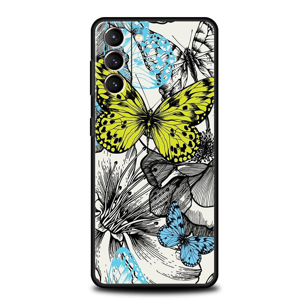 Butterfly Design Phone Case Cover for Samsung Galaxy S26 S25 S24 S23 S22 S20 S21 FE Ultra S25 Edge Plus 5G Soft TPU Shell Fundas