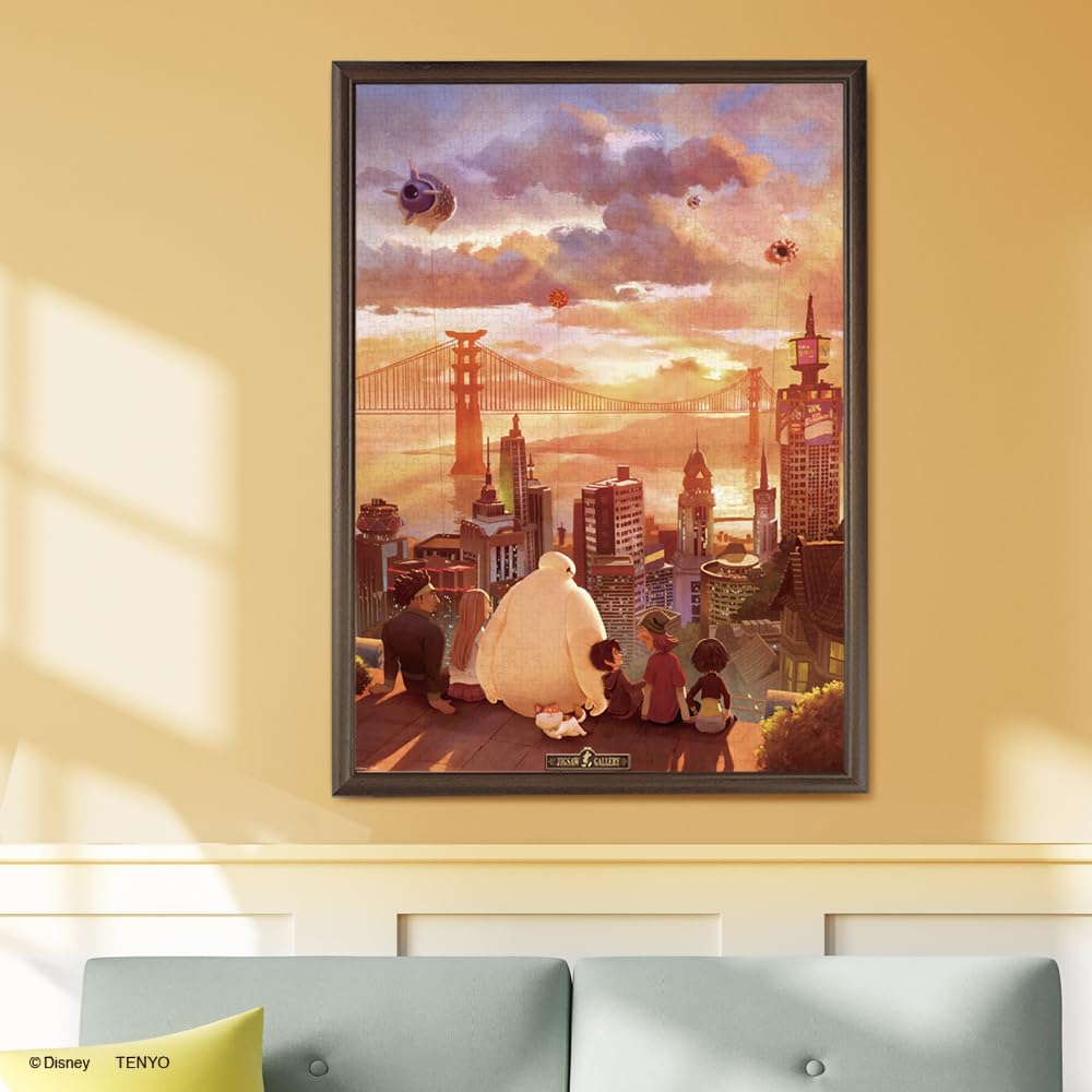 Tenyo [Made In Japan] 1000-piece Jigsaw Puzzle Disney Baymax Remembering the Sunset (51 X 73.5 Cm) D-1000-879 Canvas Style with Glue and Spatula
