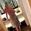 Women Leopard Print Chiffon Midi Skirt, High Waist Zipper Elastic Waist A-Line Skirt, Slim Flowy Skirt for Spring Summer Office Party Casual Outfits